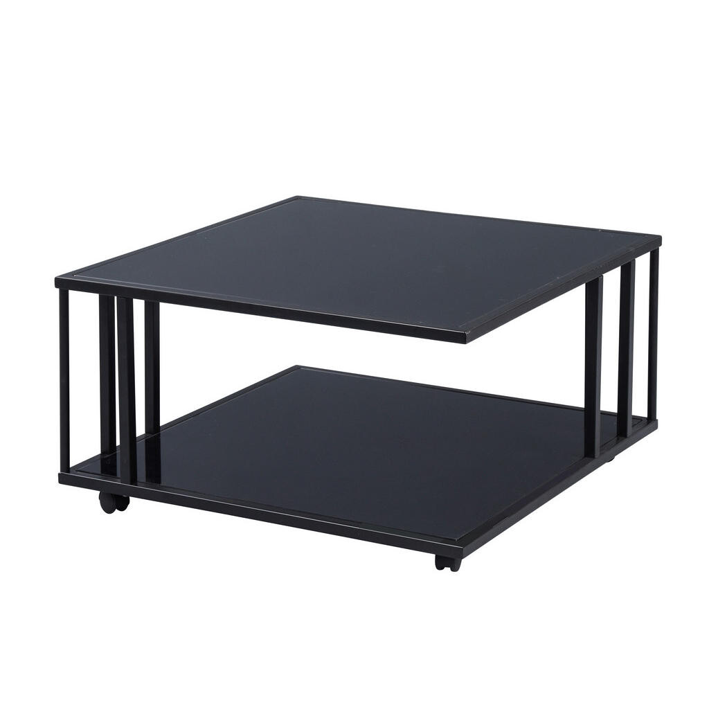 Livetastic KONFERENČNÝ STOLÍK, čierna, kov, sklo, 75/75/41 cm