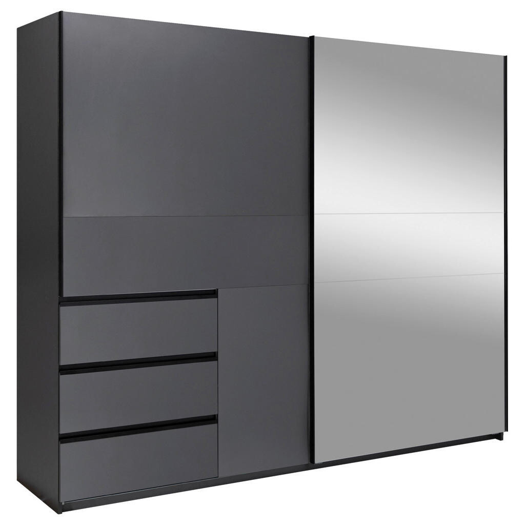 MID.YOU SKRIŇA S POSUVNÝMI DVERAMI, grafitová, 250/205/61,5 cm