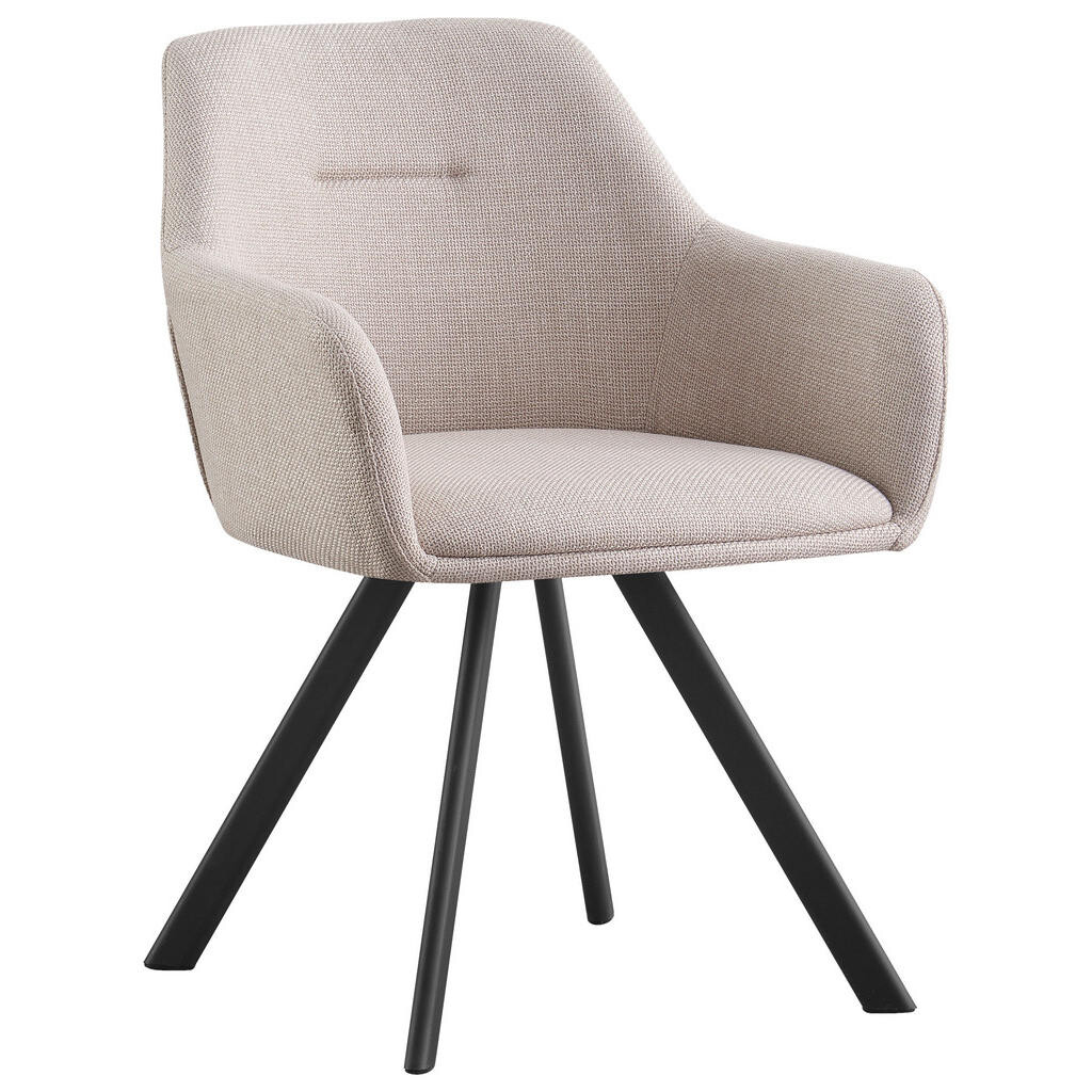 Hom`in STOLIČKA S PODRÚČKAMI, železo, tkaná textília, čierna, béžová