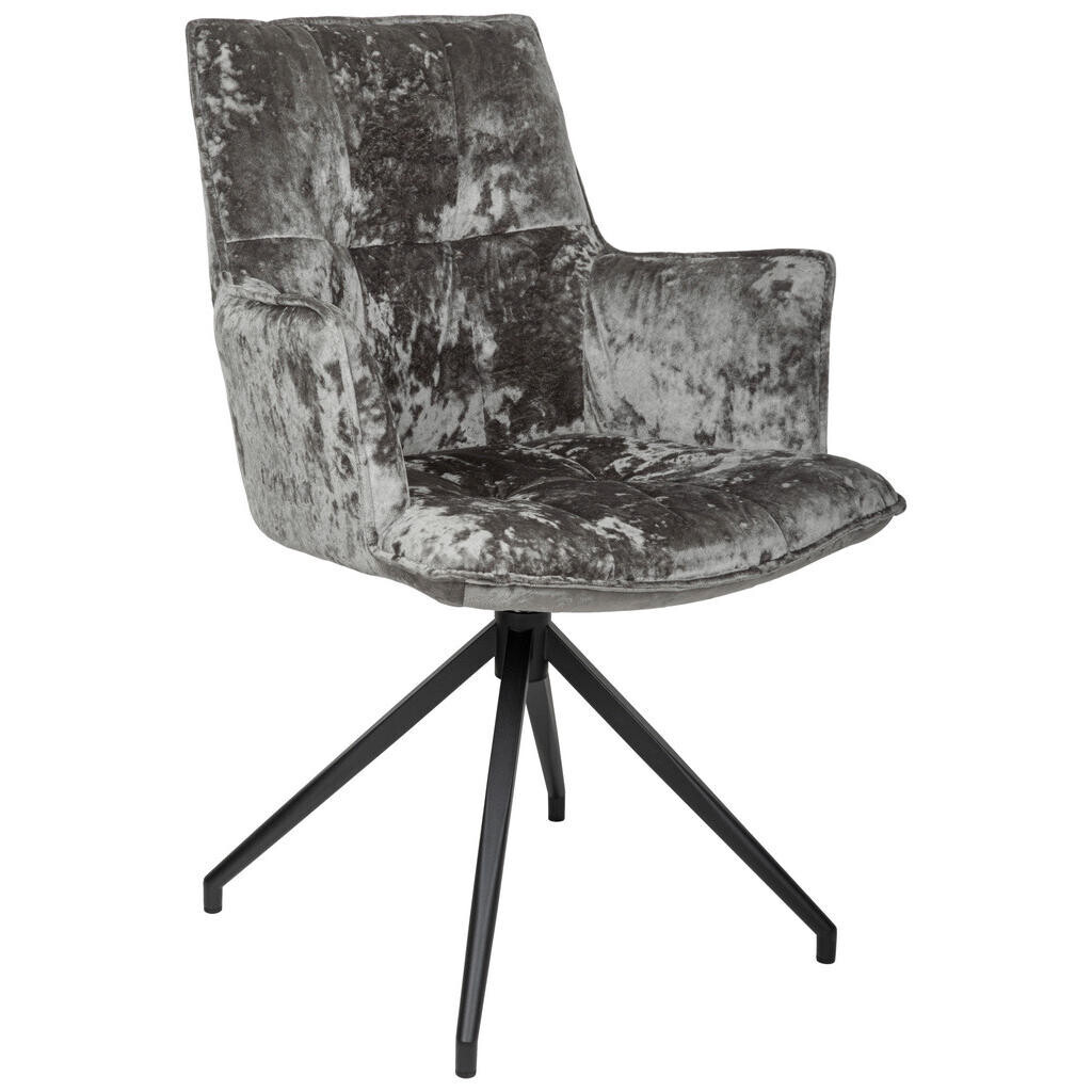 Novel STOLIČKA S PODRÚČKAMI, železo, zamat, antracitová, čierna