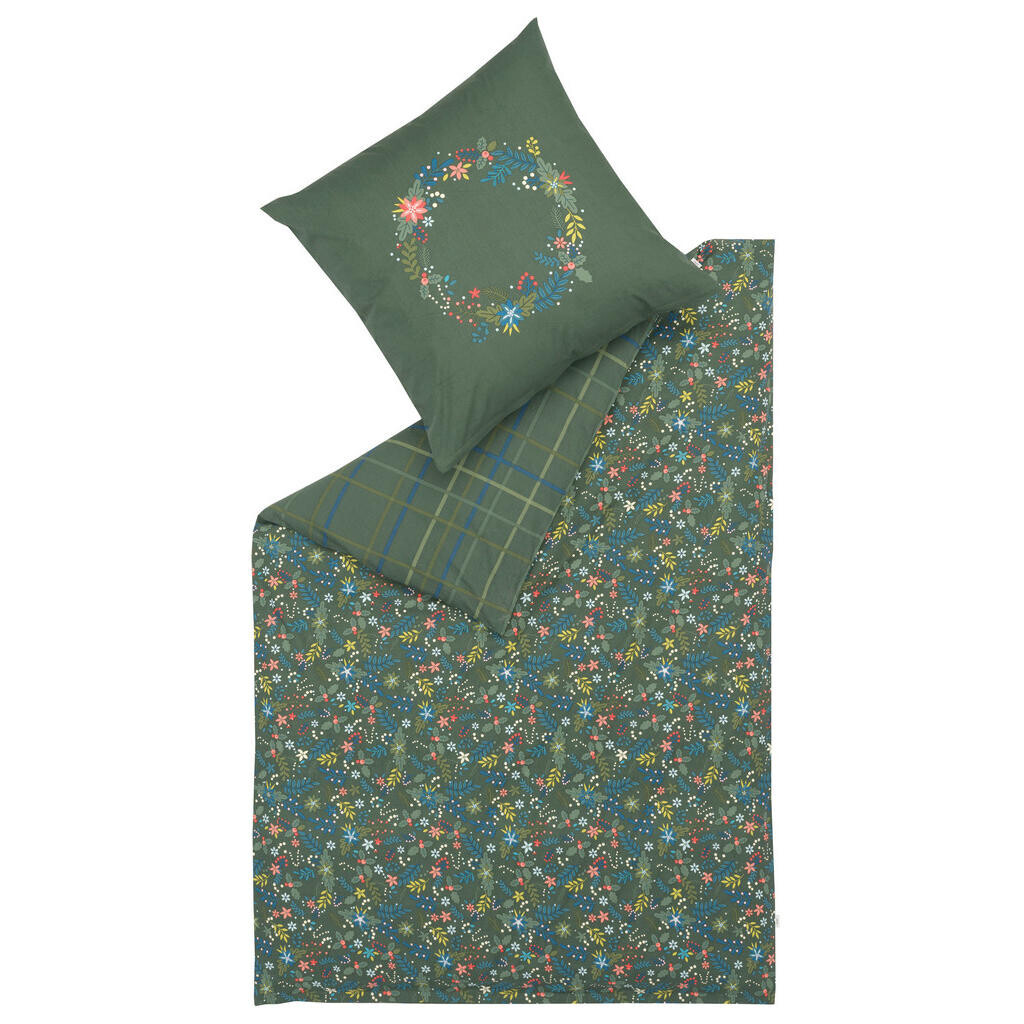Esprit OBOJSTRANNÁ POSTEĽNÁ BIELIZEŇ, satén, zelená, viacfarebná, 135/200 cm