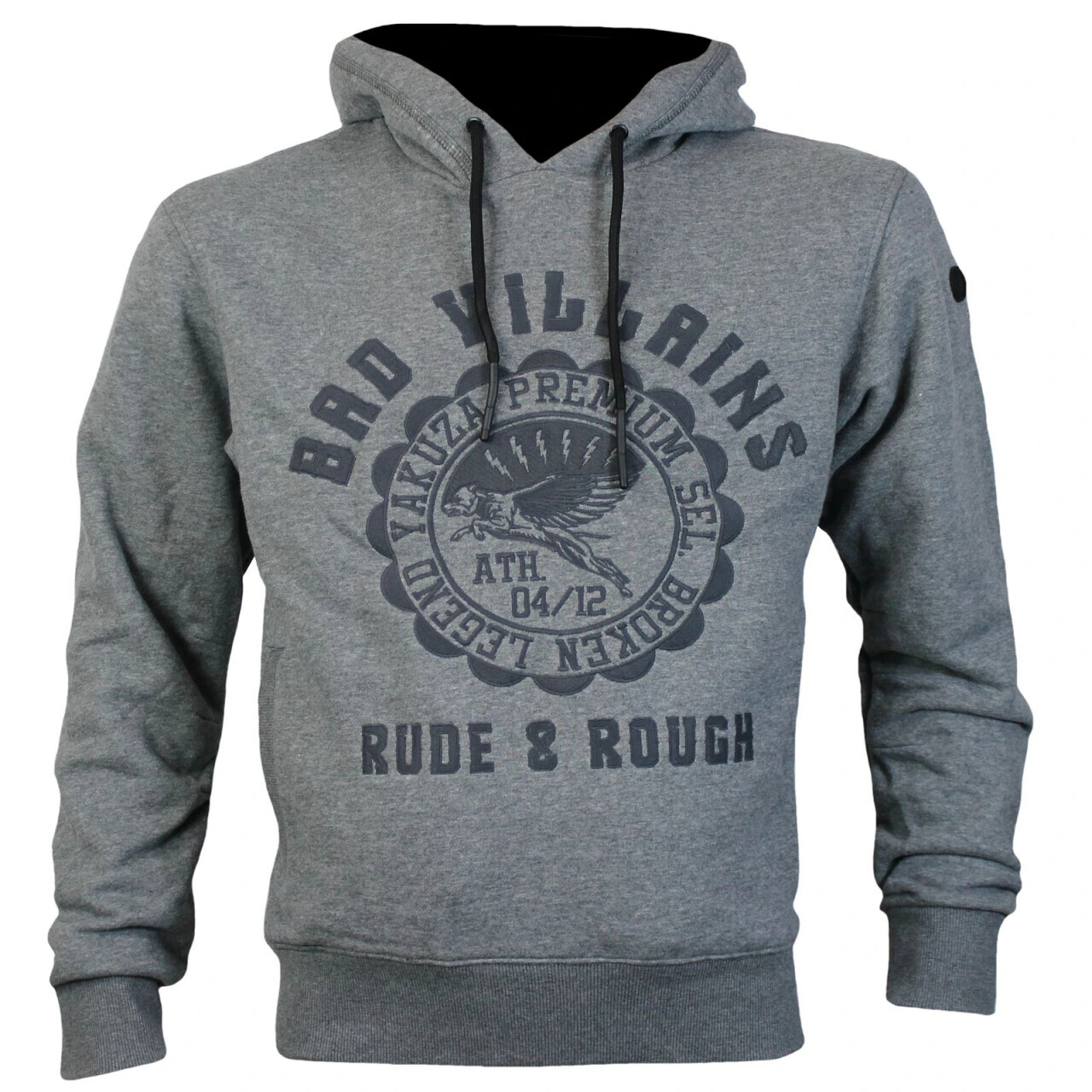 Mikina s kapucňou Yakuza Premium Rude and Rough - sivá, 4XL