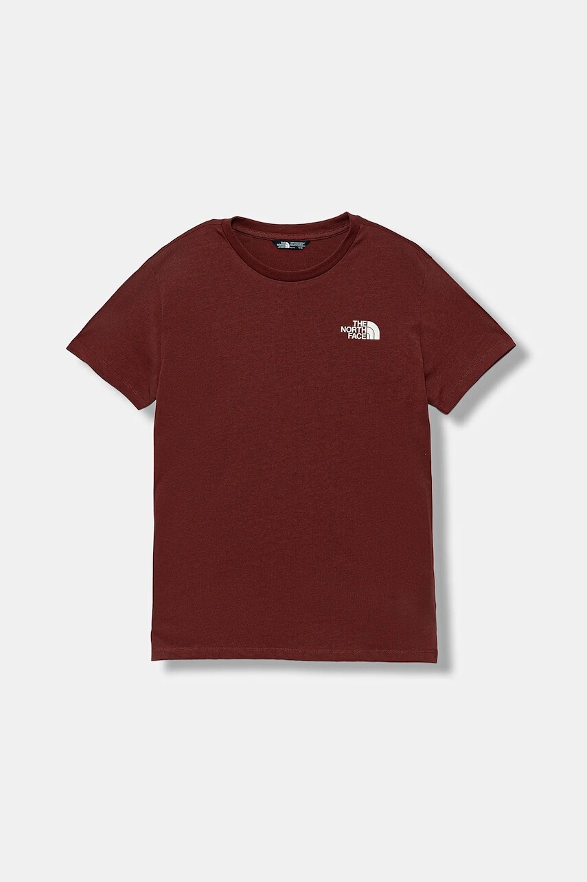 Detské tričko The North Face TEEN SIMPLE DOME REGULAR SS TEE bordová farba, jednofarebné, NF0A87T40VO1