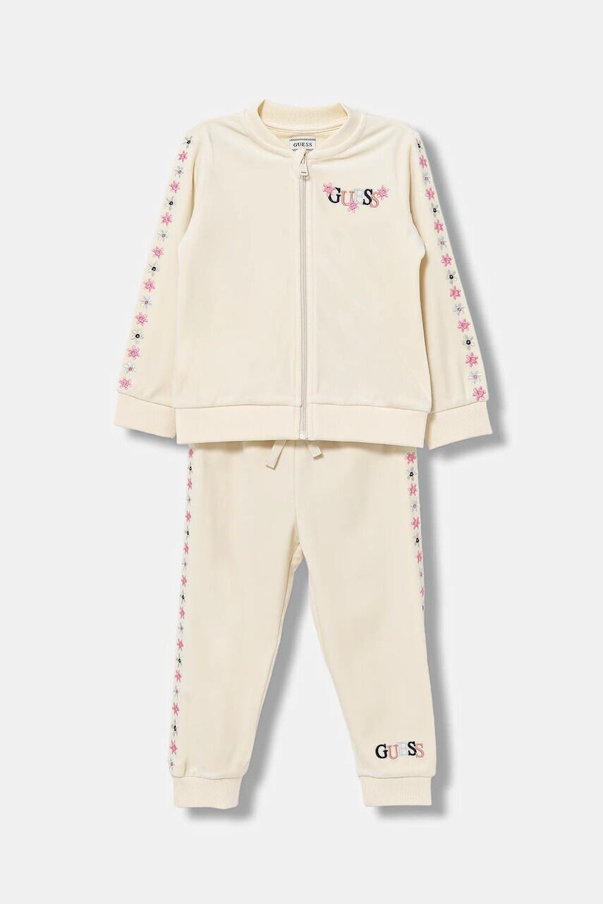 Tepláková súprava pre bábätká Guess 2-pak béžová farba, A5BG06 K0232