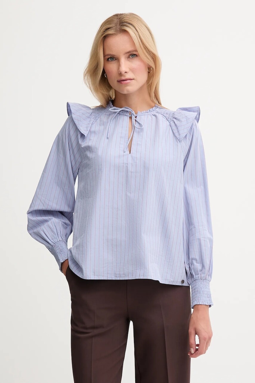 Bavlnená blúzka Pepe Jeans modrá farba, vzorovaná, PL3051254