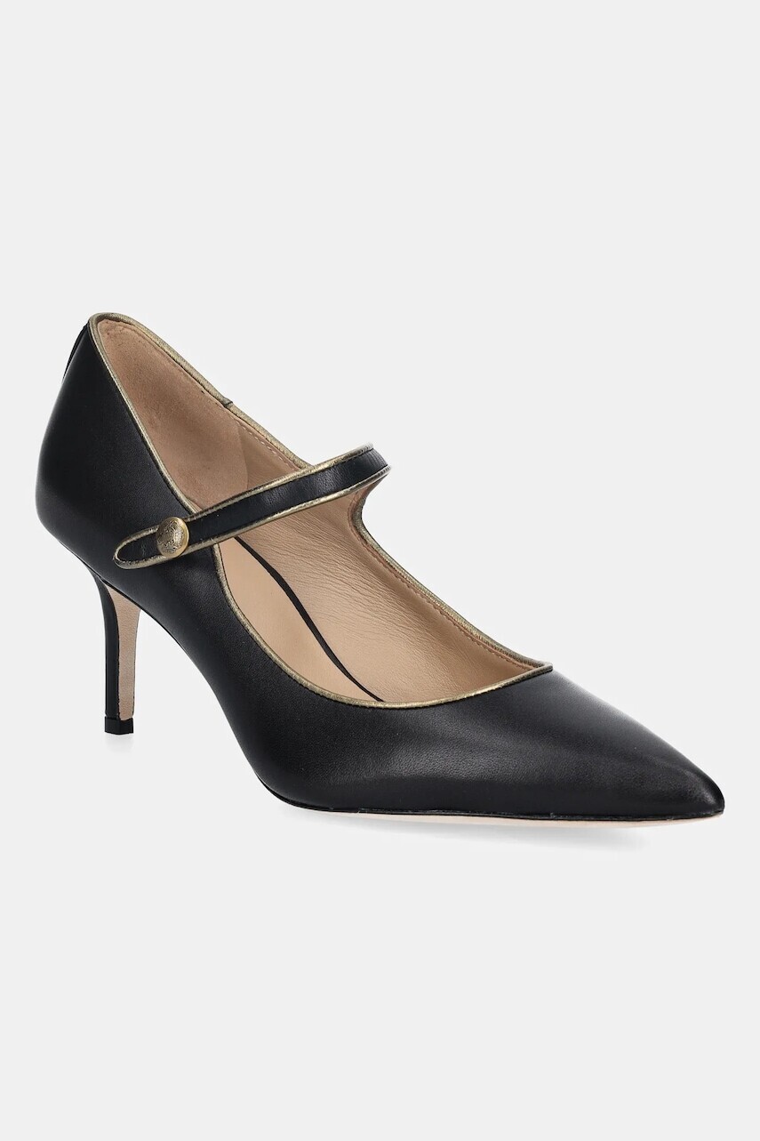 Kožené lodičky Lauren Ralph Lauren Lanette Mj2 čierna farba, 802980112001