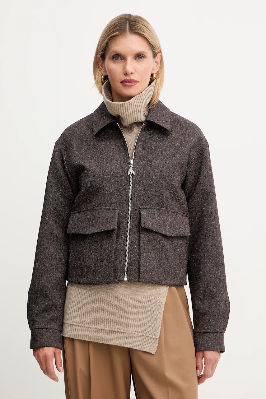 Bunda Patrizia Pepe hnedá farba, prechodná, 2S1534 A646