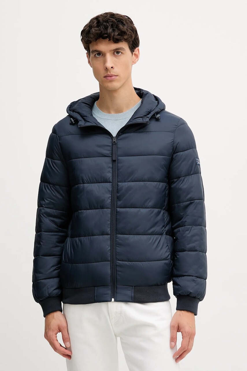 Bunda Pepe Jeans tmavomodrá farba, prechodná, PM4027187