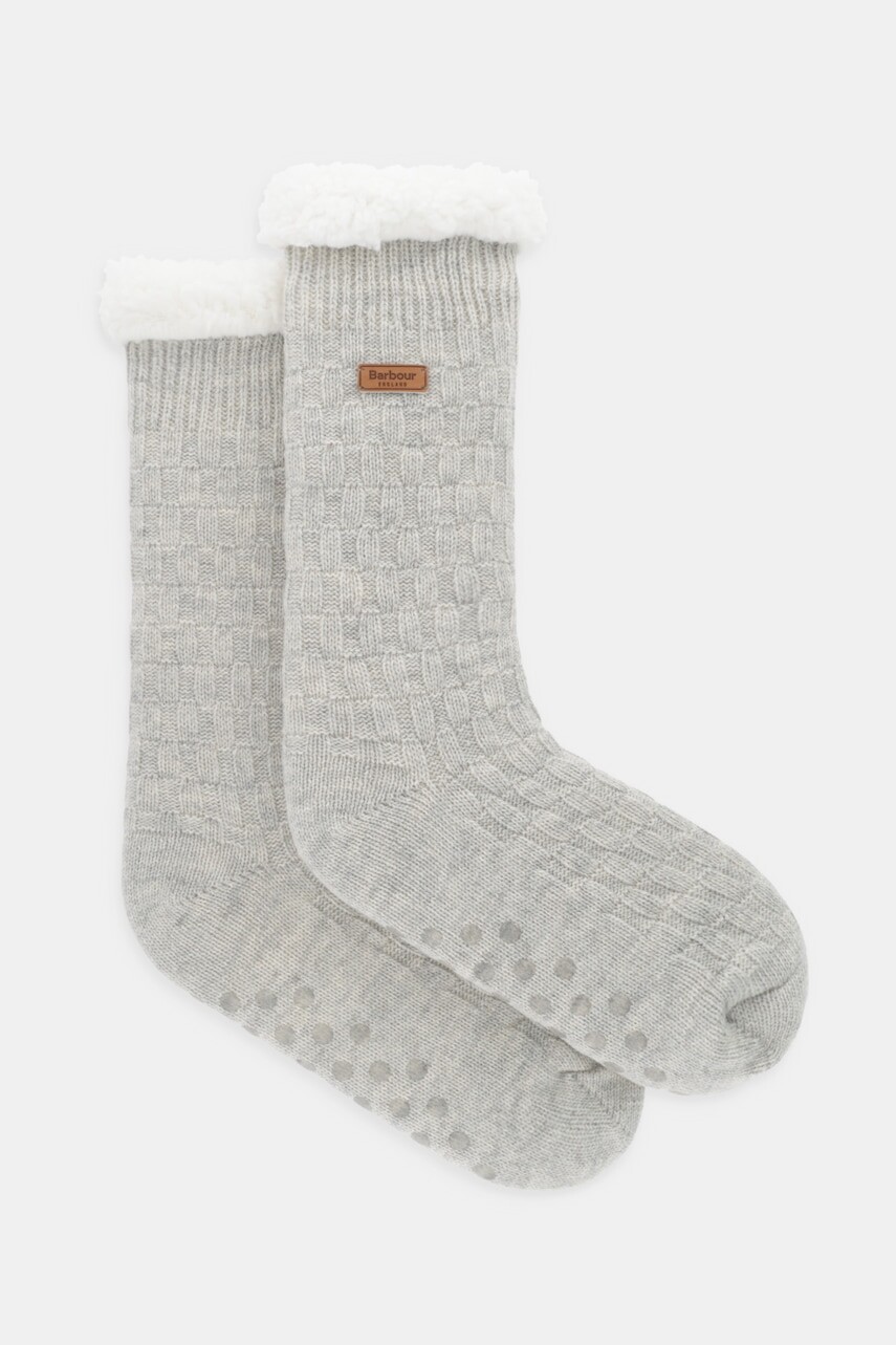 Ponožky s prímesou vlny Barbour šedá farba, LAC0297