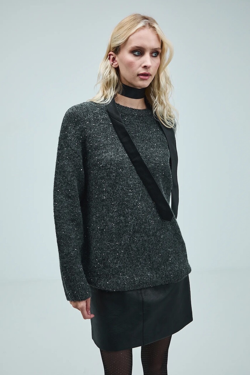 Sveter Medicine šedá farba, teplé