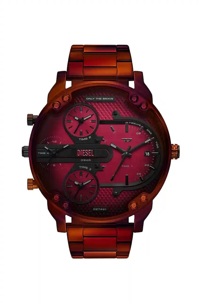 Hodinky Diesel pánske, bordová farba, DZ7491