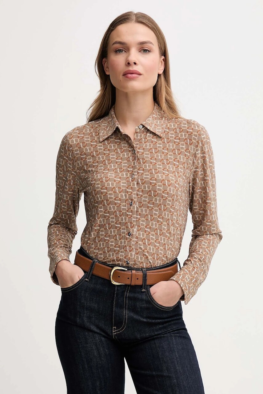 Košeľa Lauren Ralph Lauren béžová farba, regular, s klasickým golierom, 200980178