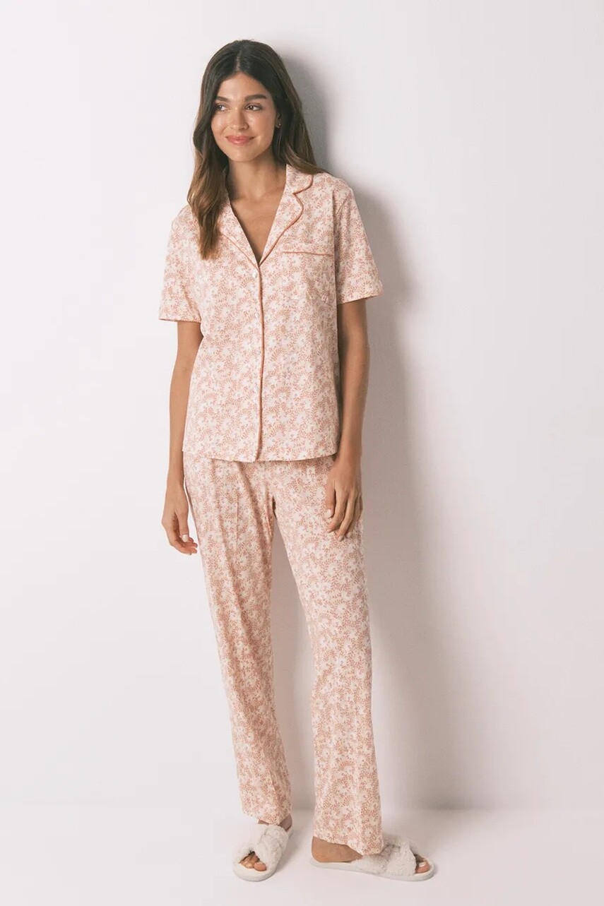 Bavlnené pyžamo women'secret oranžová farba, bavlnené, 4852098