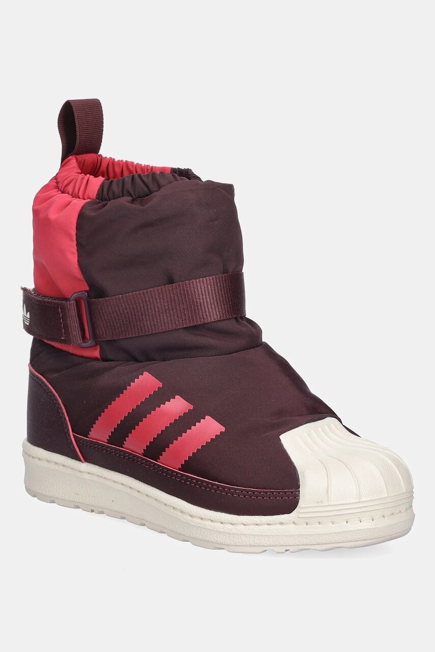 Detské zimné topánky adidas Originals SUPERSTAR 360 WTR BOOT bordová farba, JR5804