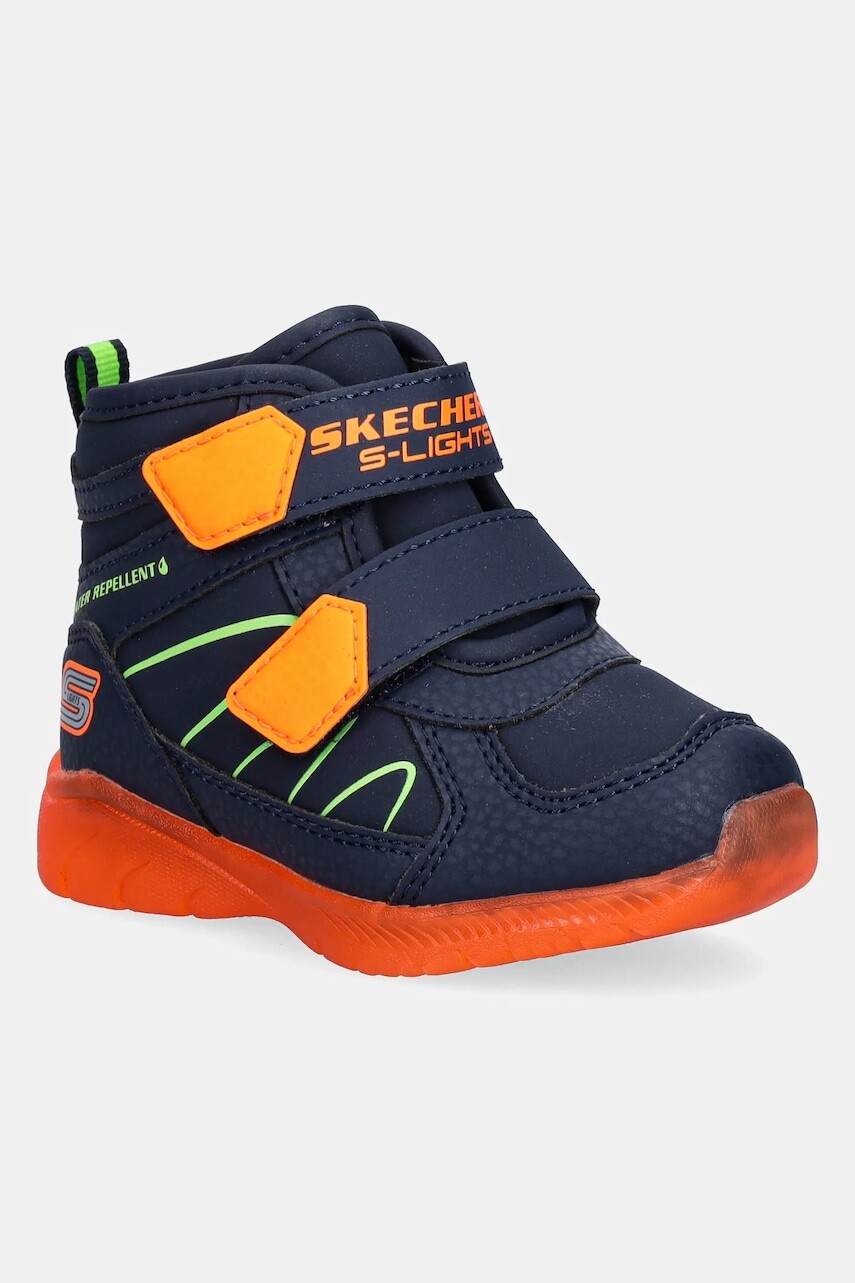 Detské zimné topánky Skechers ILLUMI-BRIGHTS - SPLASH BEAMS tmavomodrá farba, 407613N