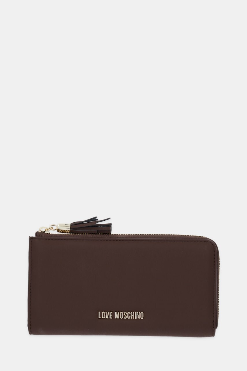 Peňaženka Love Moschino dámska, hnedá farba, JC5690PP0NKD0313