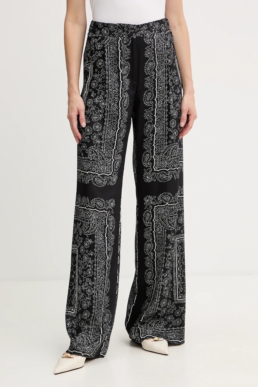 Nohavice Marella čierna farba, široké, vysoký pás, 2523136271200