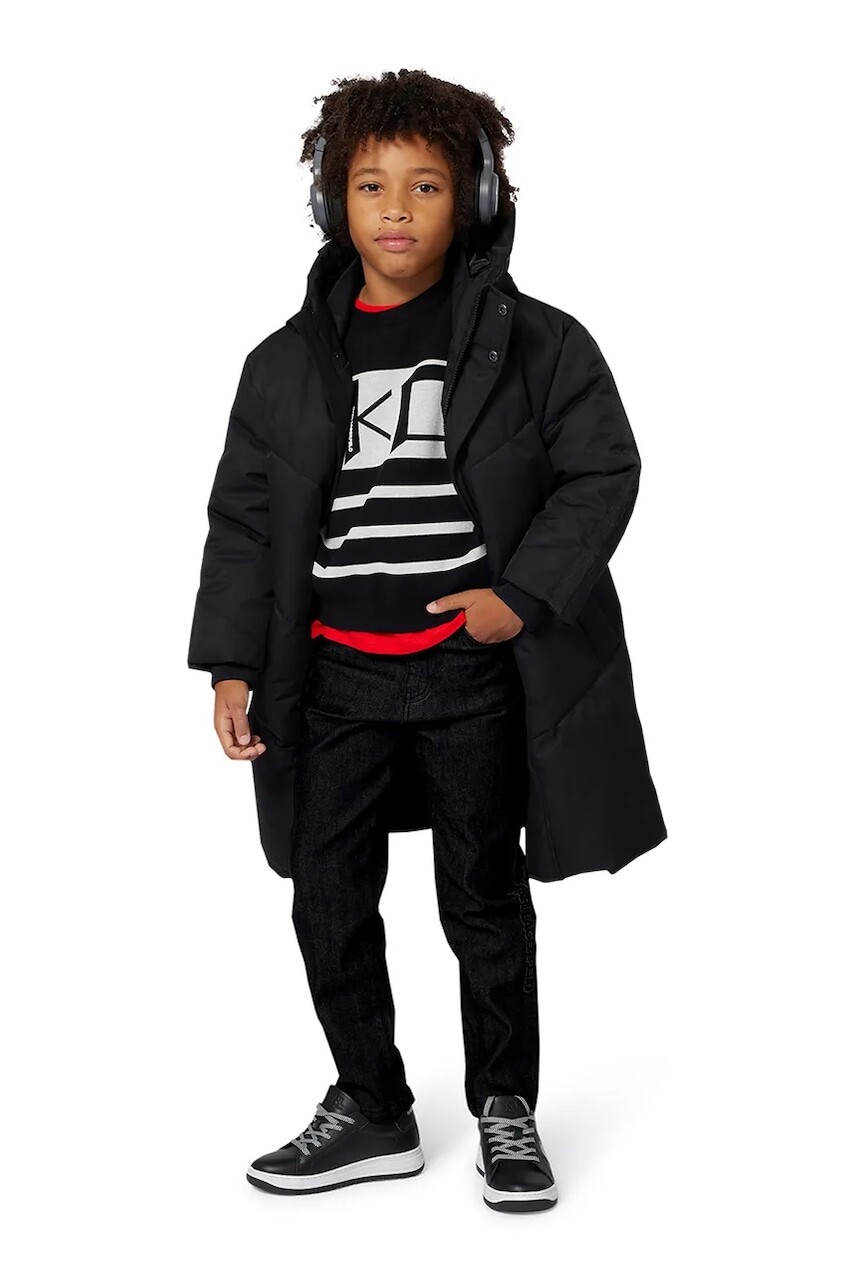 Detská bunda Karl Lagerfeld čierna farba, Z30631