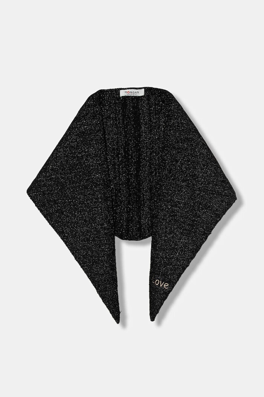 Šál Morgan čierna farba, jednofarebný, 5ELOVE