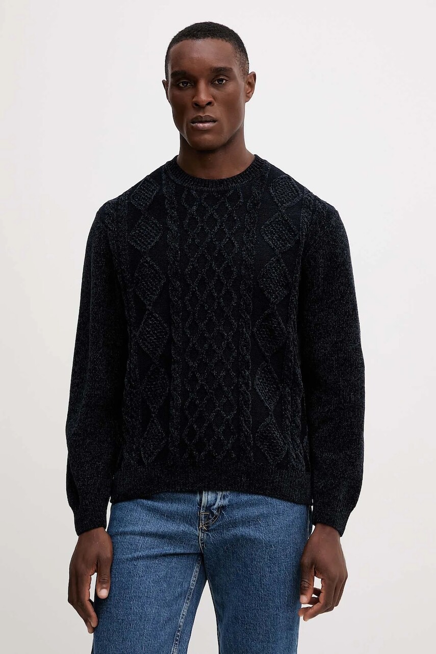 Sveter s prímesou vlny Armani Exchange tmavomodrá farba, teplé, XM001331 AF13776