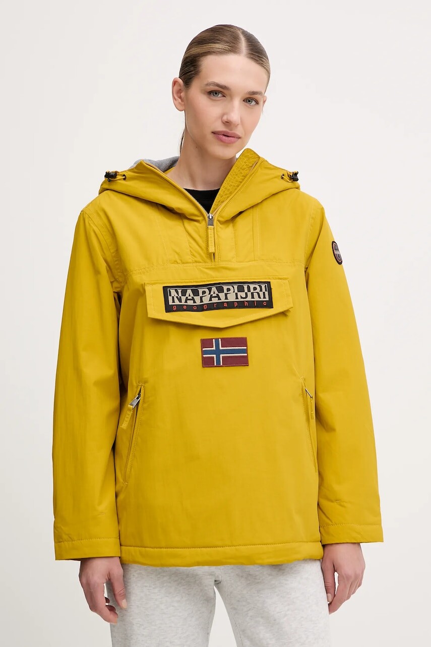 Bunda Napapijri Rainforest žltá farba, prechodná, NP0A4GM6Y1O1