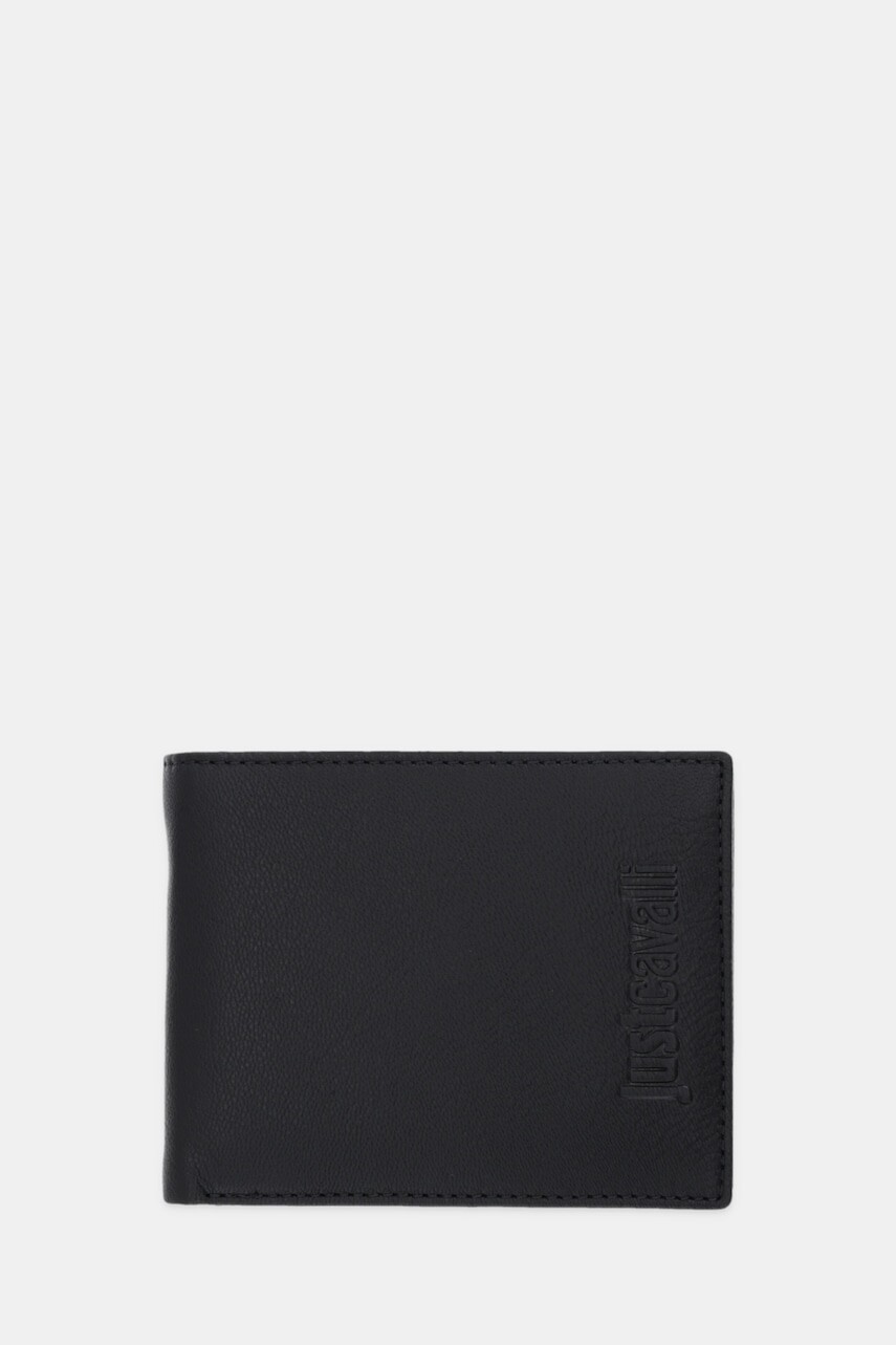 Kožená peňaženka Just Cavalli čierna farba, 79QA5PZ3 ZP361