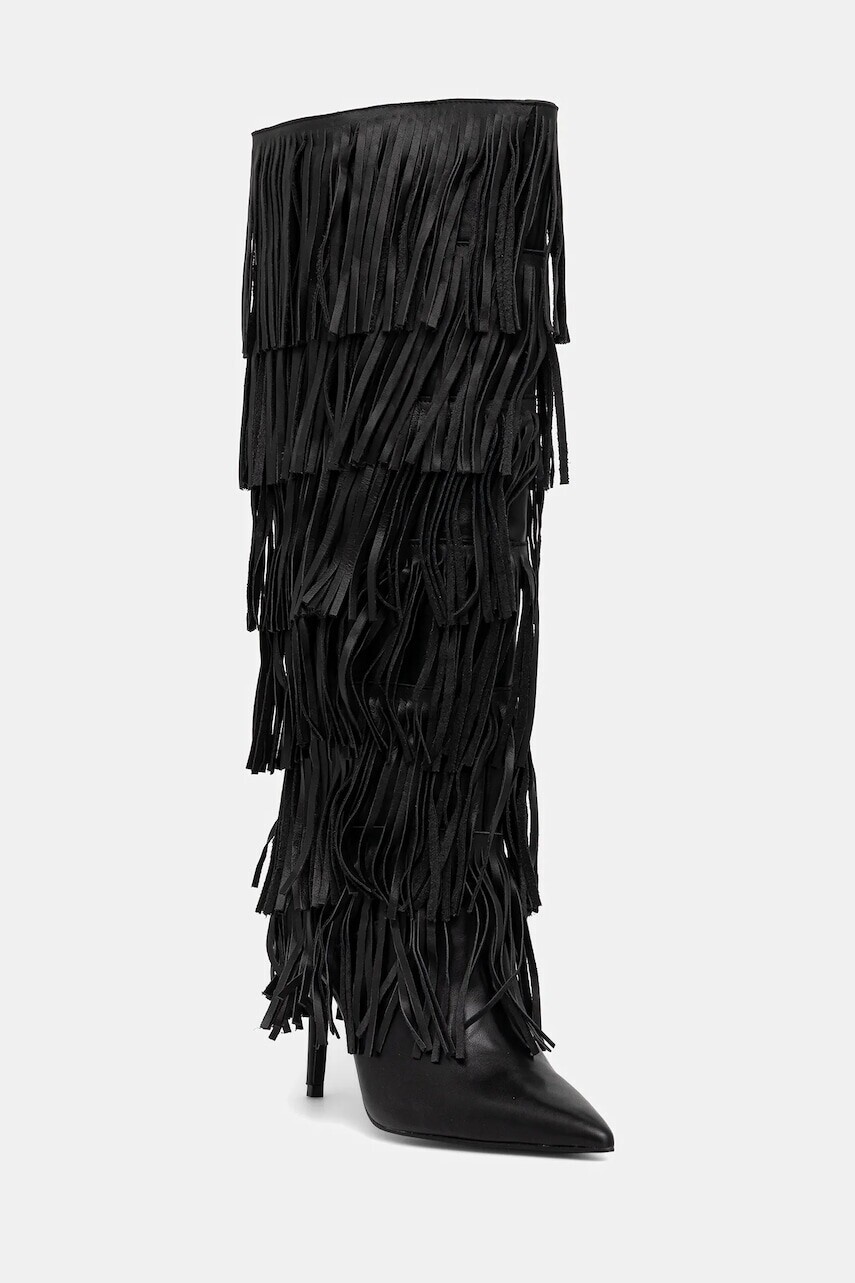 Vysoké čižmy Steve Madden Wanderlust čierna farba, na vysokom podpätku, 11004766