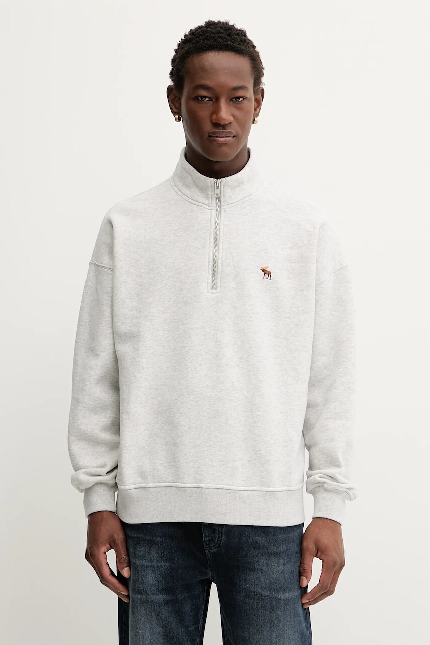 Mikina Abercrombie & Fitch šedá farba, melanžová, KI122-5541-112