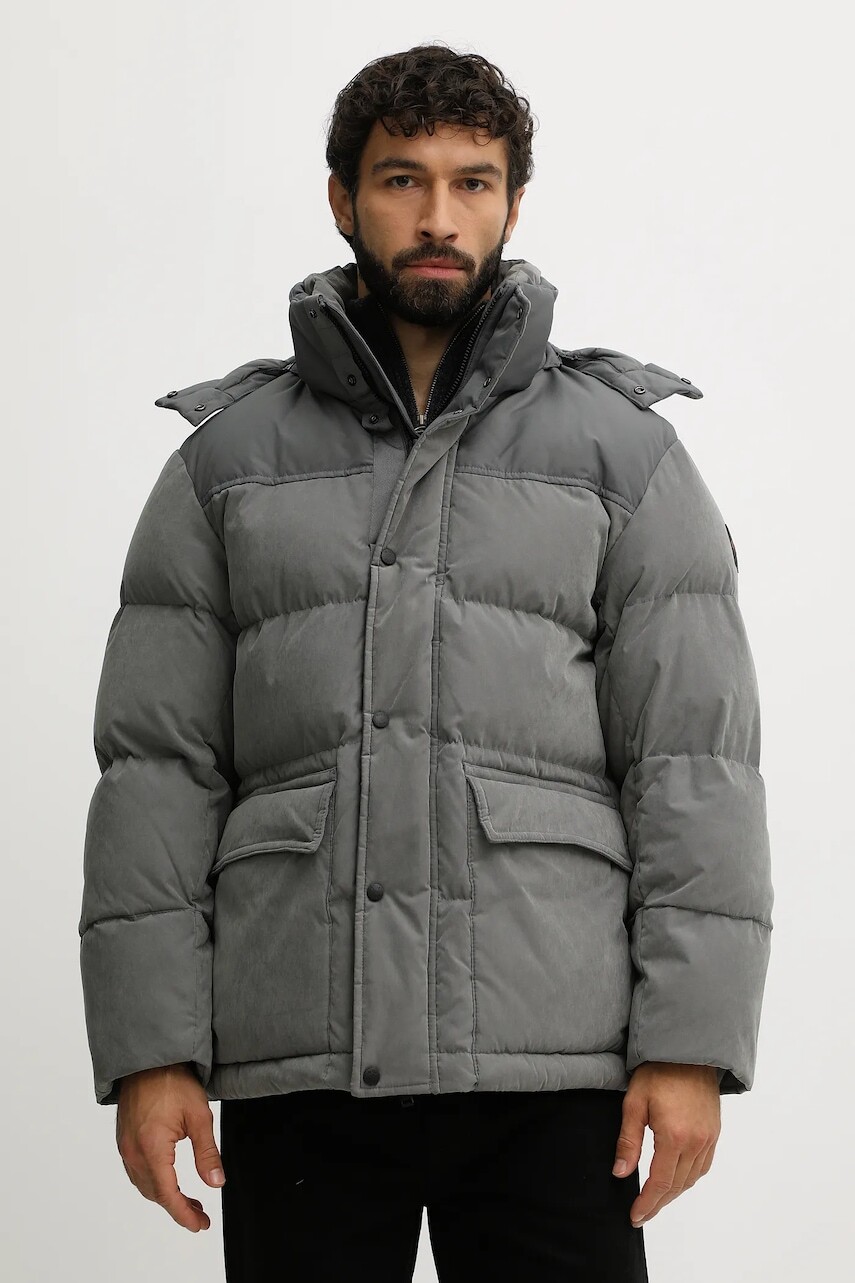 Bunda BOSS Orange šedá farba, zimná, 50543609