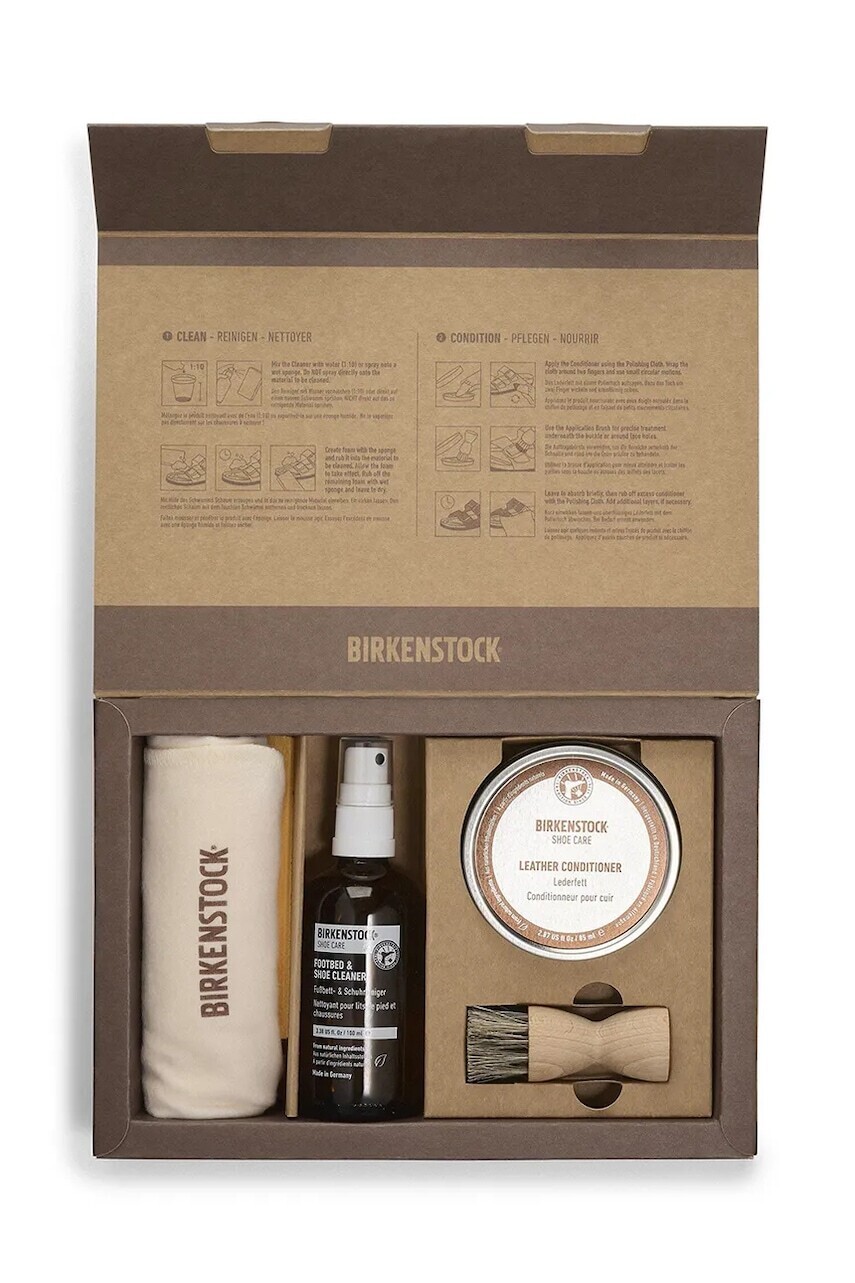 Súprava na starostlivosť o koženú obuv Birkenstock Oiled Leather Care Set hnedá farba, 1028836