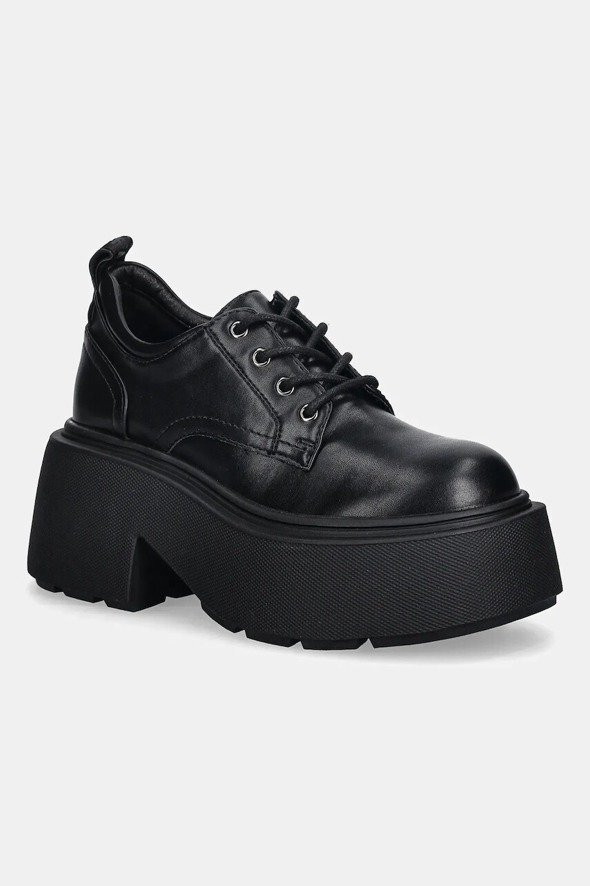 Poltopánky Buffalo Vicious Lace Up Lo čierna farba, na platforme, 1622483-BLK