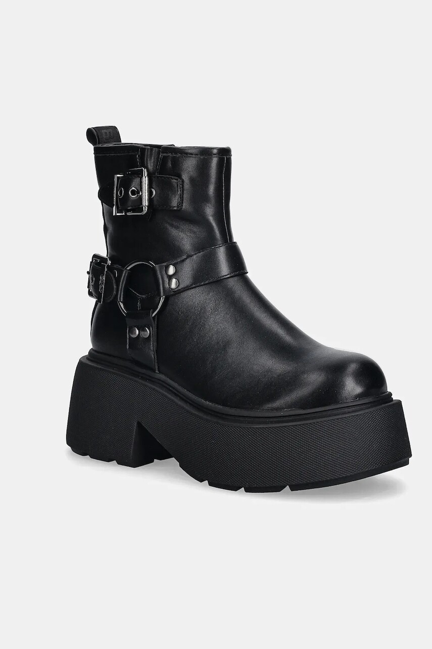 Členkové topánky Buffalo Vicious Biker Short čierna farba, na platforme, 1270157-BLK