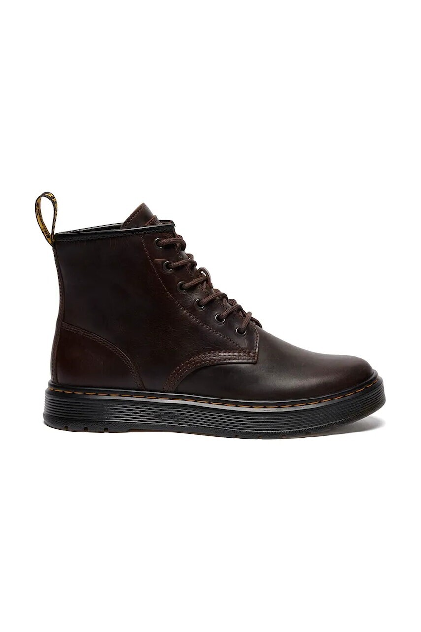 Kožené vysoké topánky Dr. Martens Brookline Chukka hnedá farba, DM41681200