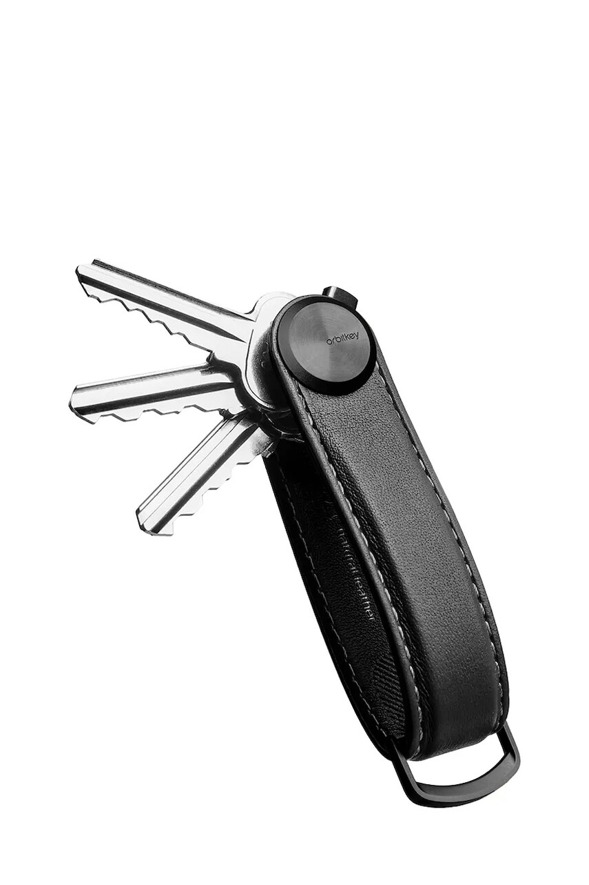 Kľúčenka Orbitkey Pro Leather 9,3 cm čierna farba