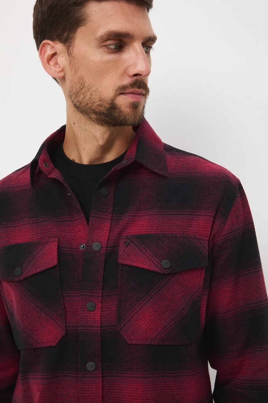 Bavlnená košeľa Medicine bordová farba, voľný strih, s klasickým golierom