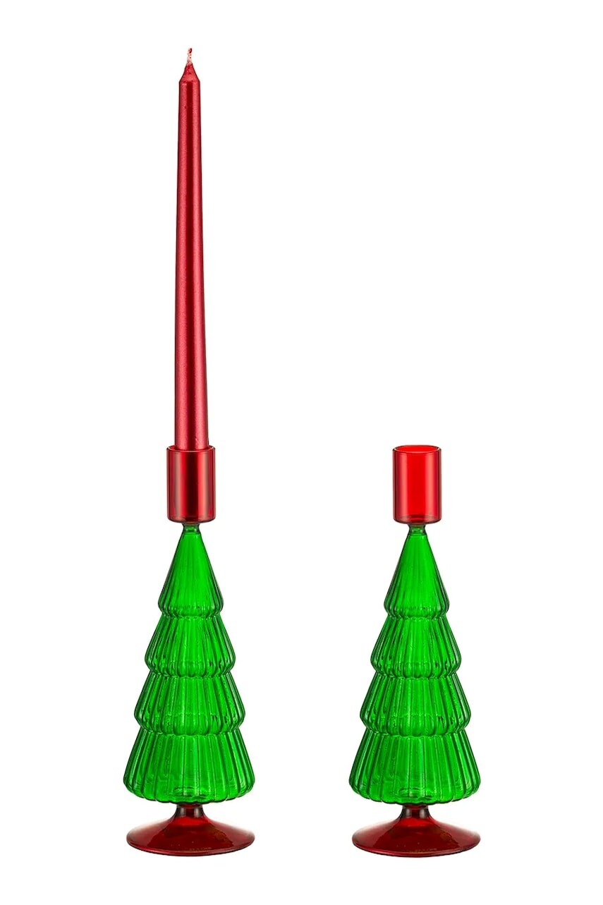 Sada vianočných svietnikov Palais Royal 22,5 cm 2-pak zelená farba