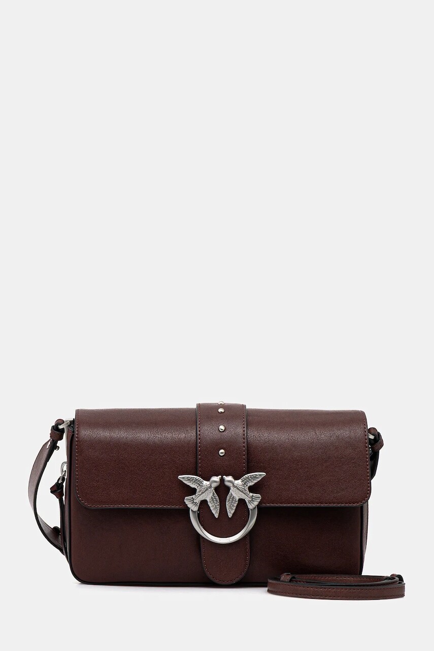 Kožená kabelka Pinko hnedá farba, 105081 A2JG