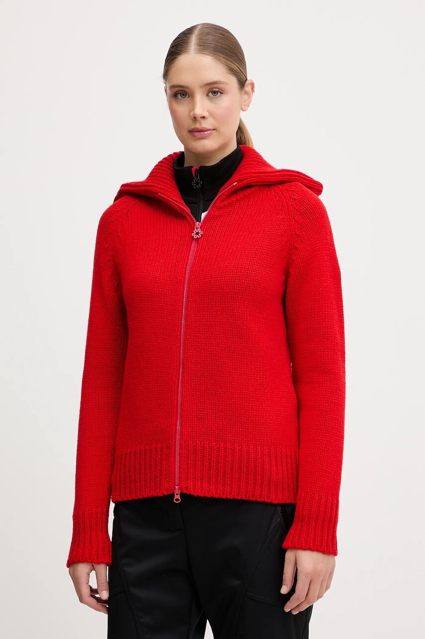 Kardigan s prímesou vlny Newland LADY W FULL ZIP červená farba, teplé, N46808.116