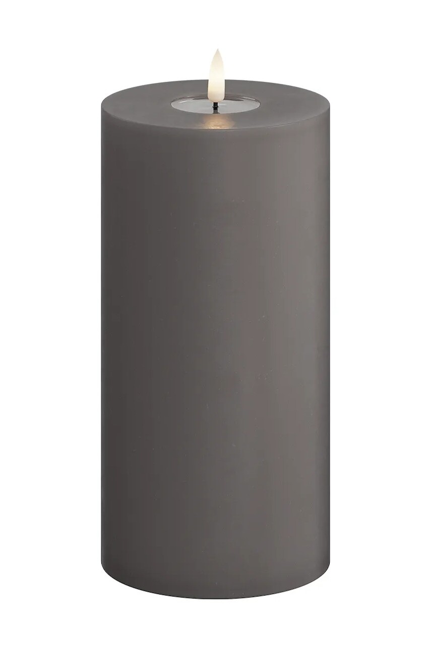 Led sviečka Deluxe Homeart Gra Bloklys 10 x 20 cm šedá farba