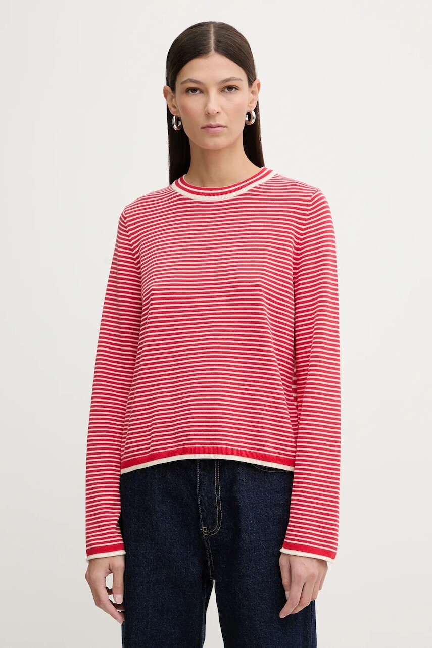 Bavlnený sveter Marc O'Polo červená farba, ľahký, 600602360007