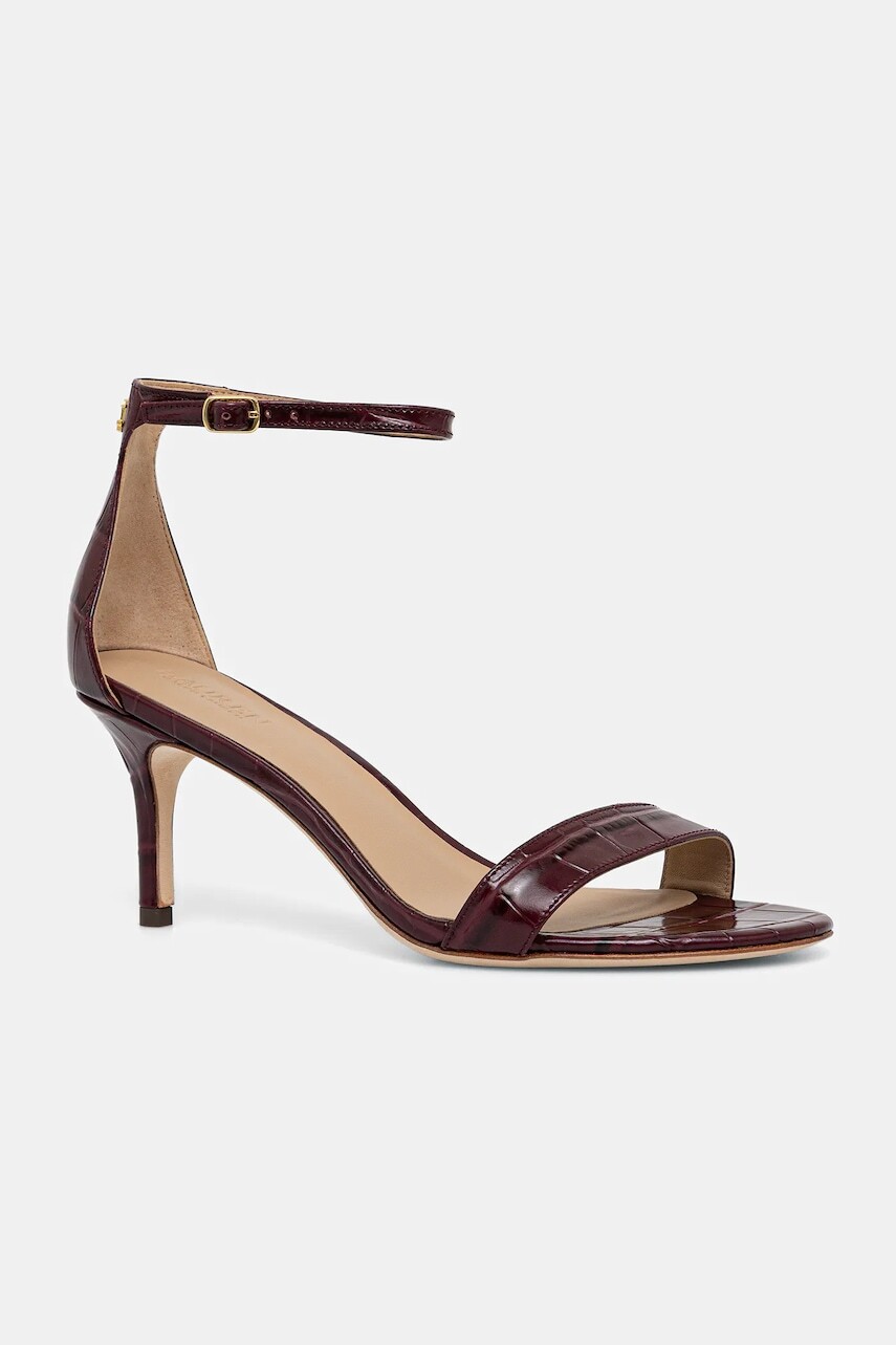 Kožené lodičky Lauren Ralph Lauren Allie Mid červená farba, 802P04399001