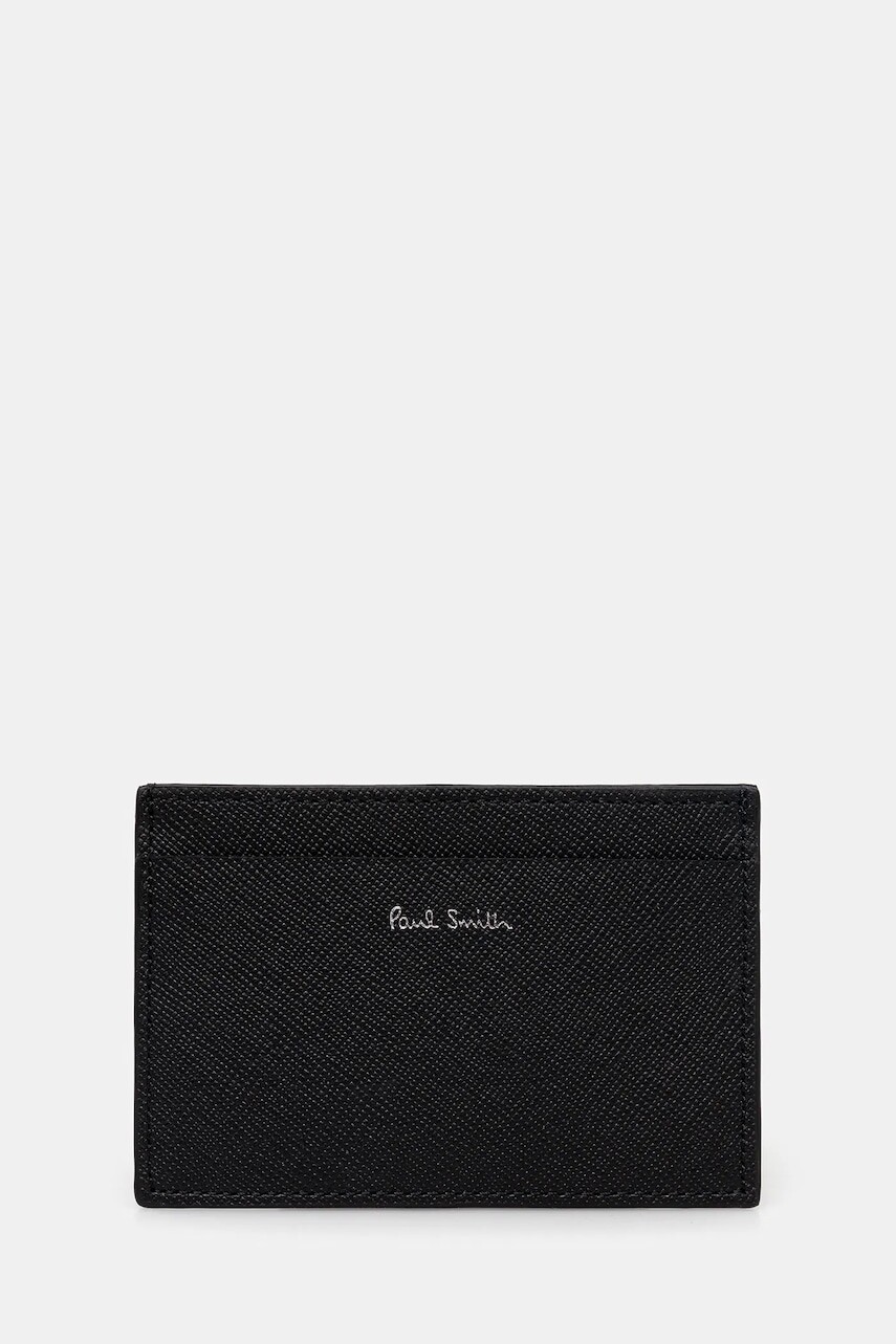 Kožené puzdro na karty Paul Smith čierna farba, M1A-4768-TGLECO