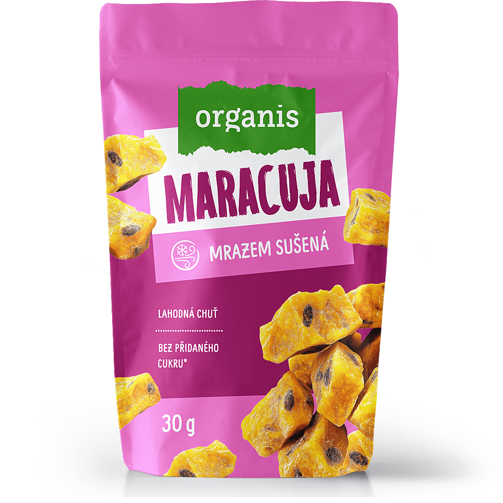ORGANIS Mrazom sušená maracuja kocky 30 g