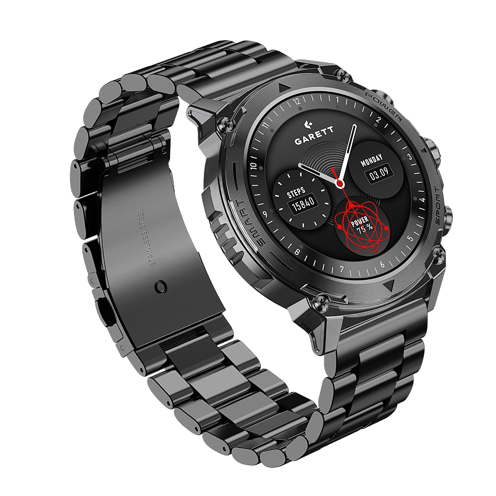 GARETT Smartwatch Atom black steel inteligentné hodinky