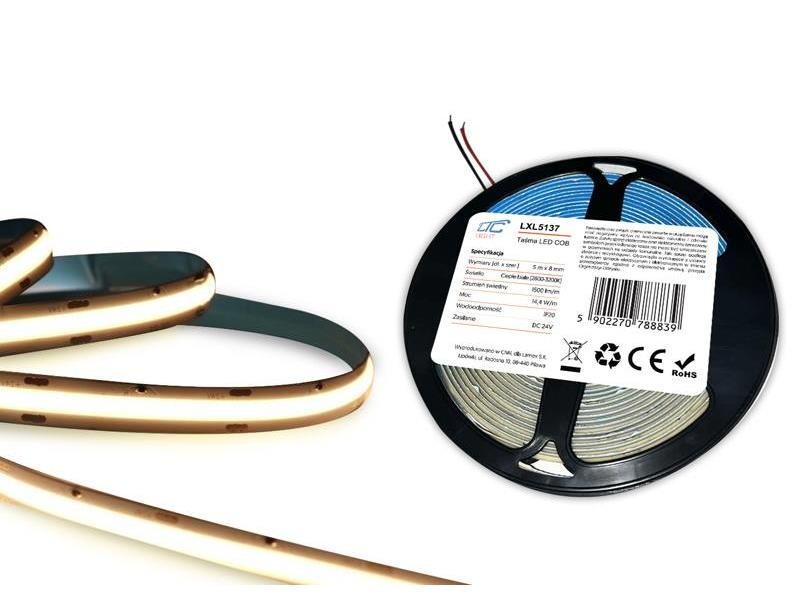 LED pásik 24V IP20 biely teplý 5m LTC LXL5137