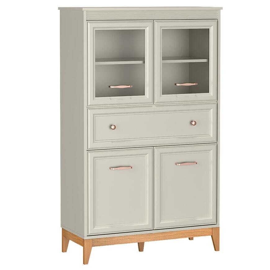 Vitrína nízka Windsor 5w Kašmír/Dub prírodný