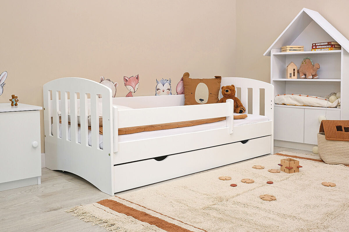 Ourbaby® 6066-0 Classic posteľ + úložný priestor 160x80 cm biela