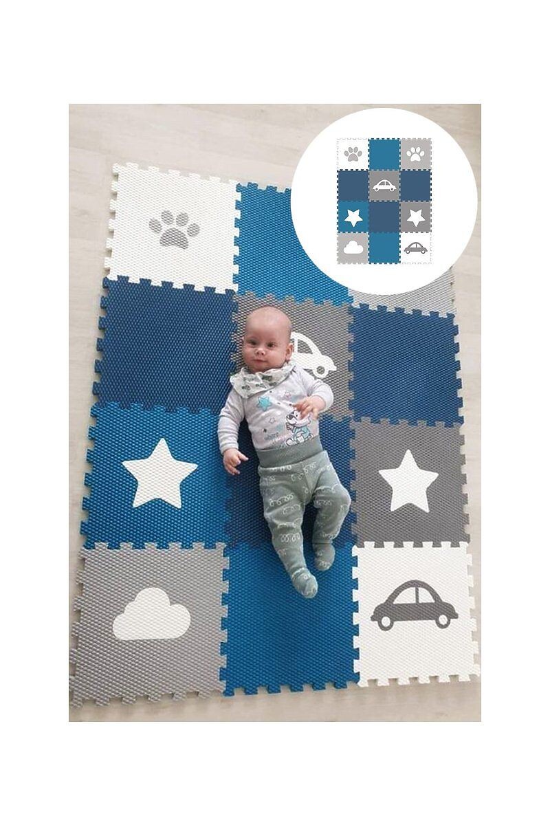 VYLEN 12 štvorec puzzle 90x130 cm biela modrá