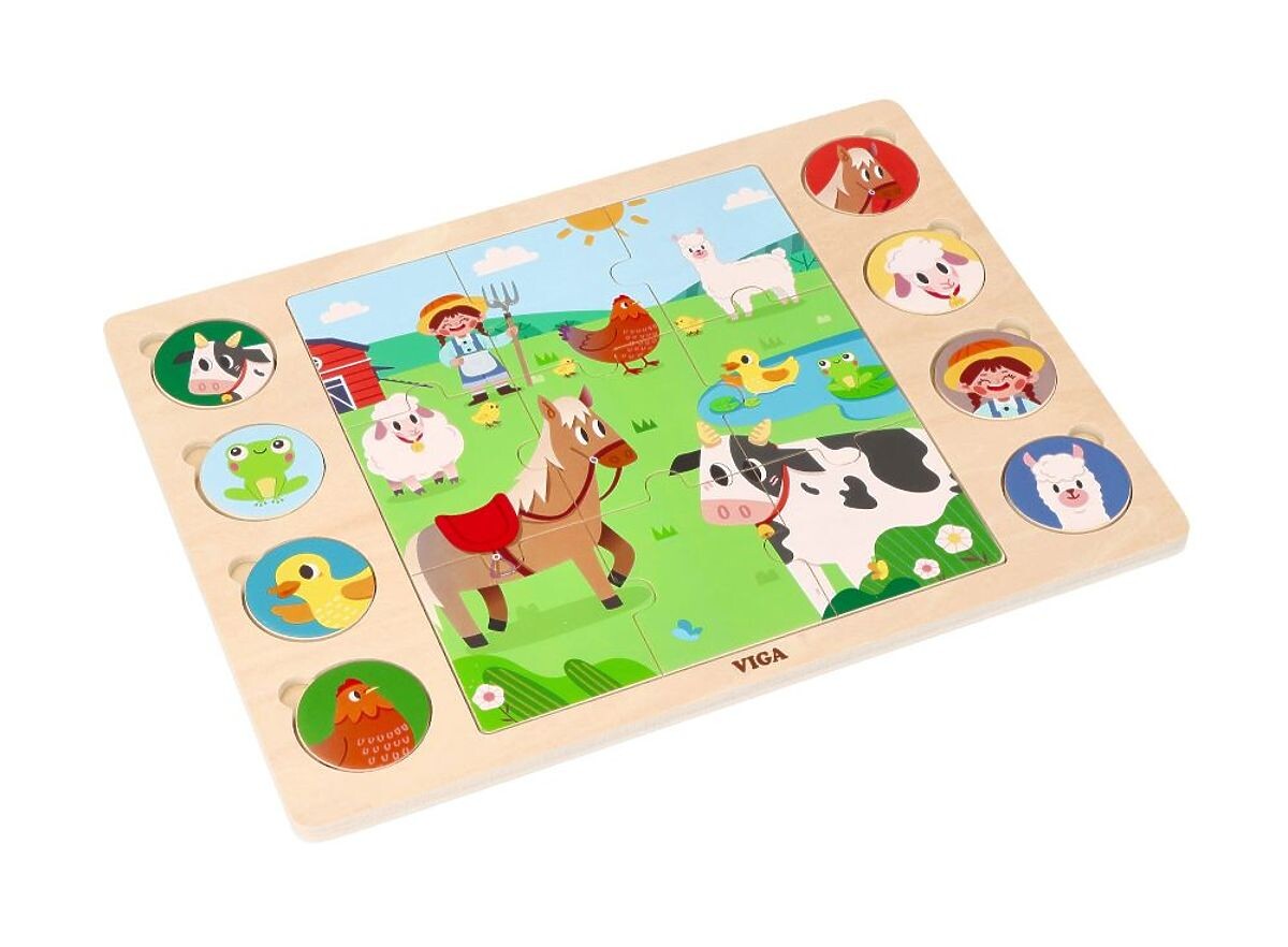 Puzzle 2v1 Farma - skladačka nájdi tieň