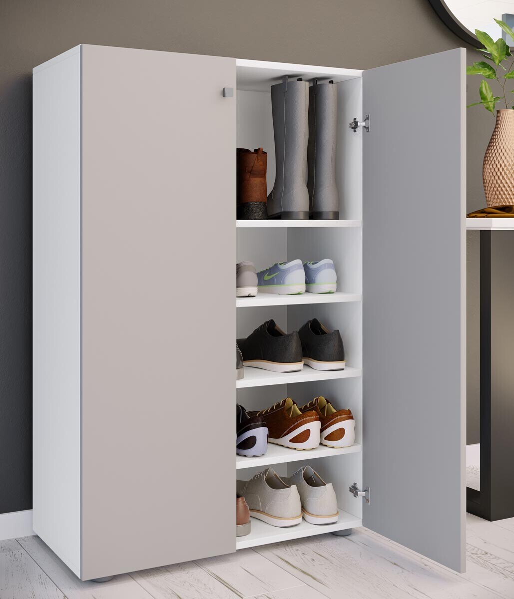 Päťdielny stojan na topánky Lona XL, biely